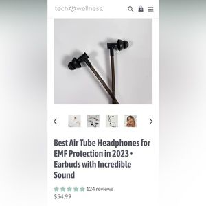 NWT new in box Techwellness airbud earbud headphones with iPhone adaptor